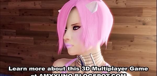  3D Pink Kitty Gets Filled